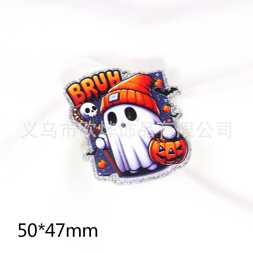 Wholesale 10pcs/pack New Halloween Acrylic DIY Patch Acrylic Flatback